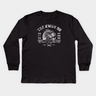 Tae Kwon Do Distressed Dragon Logo Kids Long Sleeve T-Shirt